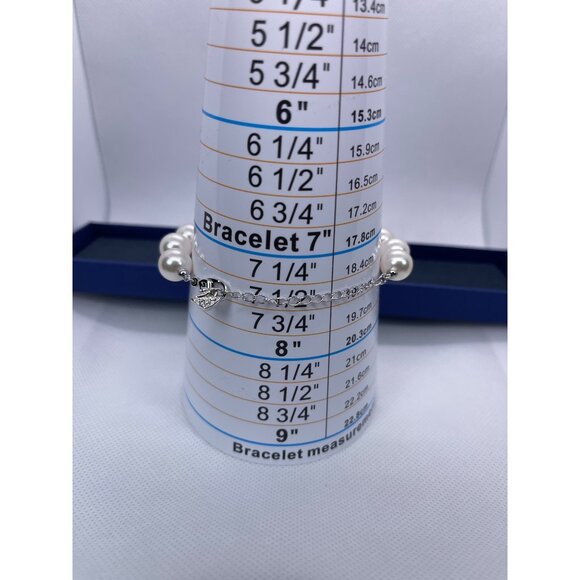 Swarovski Nude Bracelet Pearl Crystal Pavé Ring Rhodium Retired Formal Holiday - Picture 13 of 16